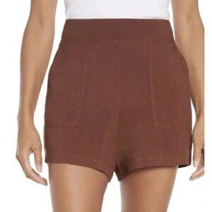 Wildfox Women's S Rust Brown Rayon High Waist Pull On Shorts With Pockets N0931